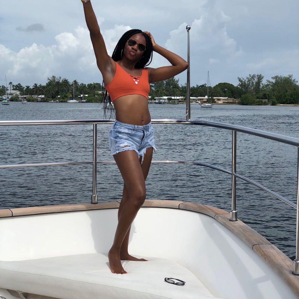 Orange crop top
